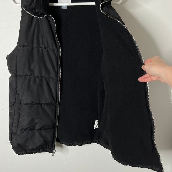 Old Navy Womens Puffer Vest Jacket M Tall Black Quilted Full Zip Fleece Lined - Picture 4 of 9